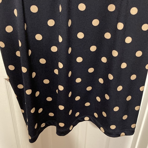 NWOT - Connected Apparel Navy & Cream Polka Dot Faux Wrap Dress - Size 12 - Picture 11 of 15